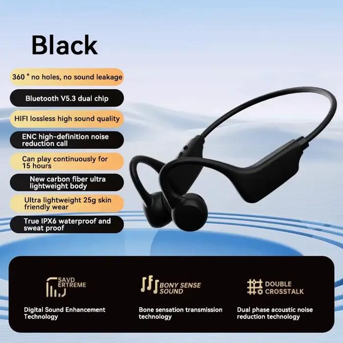Écouteurs à Conduction Osseuse Étanche IPX8 MP3 32 Go Bluetooth 5.4 Sans Fil avec Micro pour Natatio