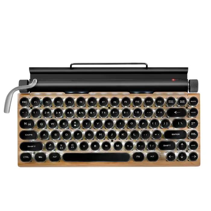 Vopewriter-Clavier mécanique rétro sans fil Bluetooth, rétroéclairage coloré RVB, adapté pour téléph