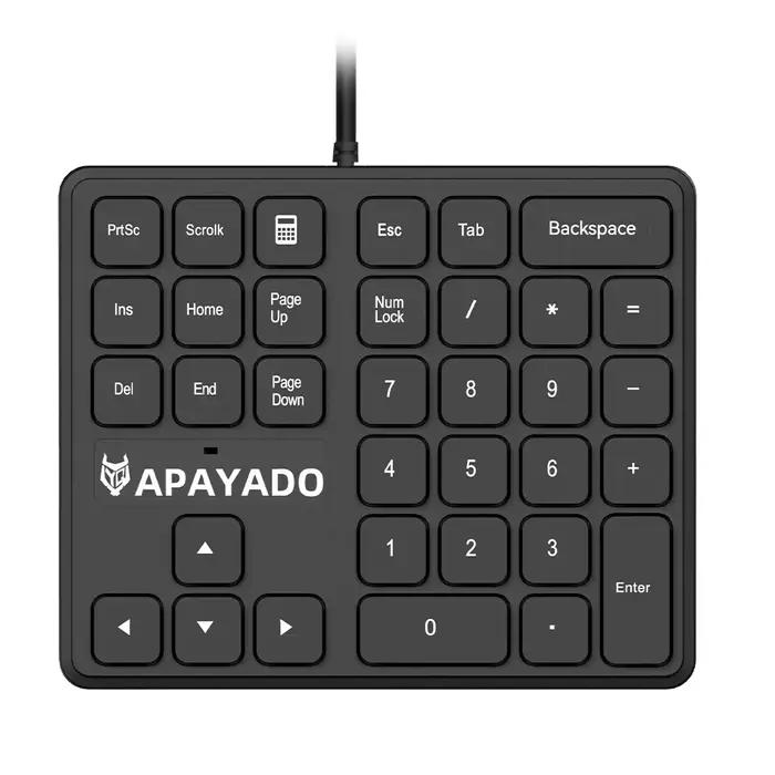 Clavier numérique filaire 34 touches USB T35 avec touches fléchées, calculatrice, raccourcis, ultra 
