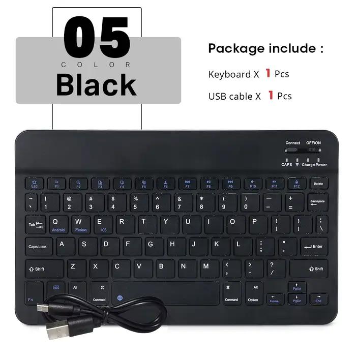 Nouveau clavier Bluetooth sans fil portable sans pavé tactile, mini clavier silencieux et fin pour i