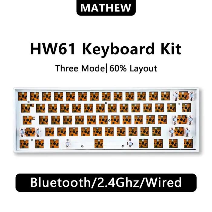 HW61/Ultra60 Kit de clavier mécanique personnalisé ISO 60% jeu sans fil rvb Bluetooth bricolage clav