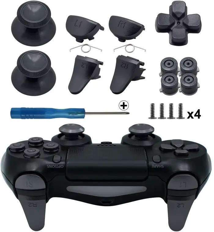 Boutons métalliques pour manette PS4 Slim/PS4 Pro, joysticks analogiques en aluminium, boutons de di