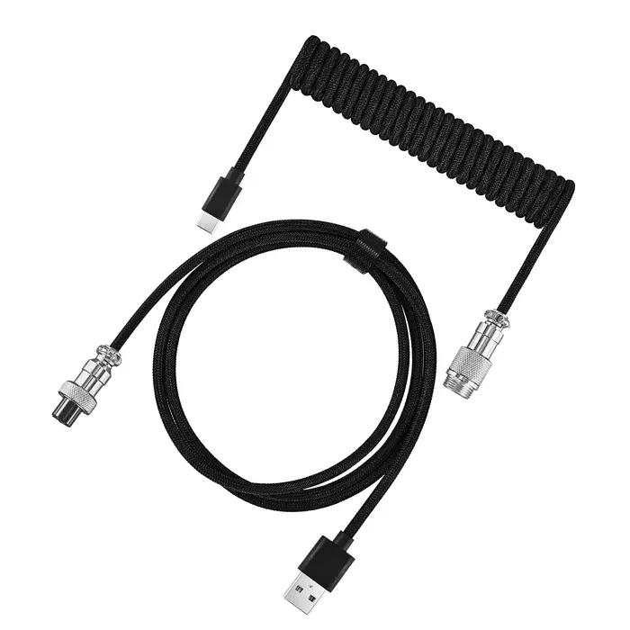 Câble enroulé pour clavier mécanique de Type C, USB, câble pour clavier mécanique, aviateur, ordinat