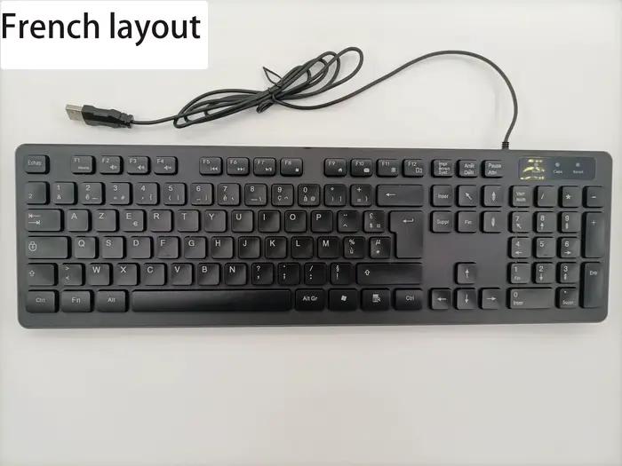 Allemand/espagnol//russe/arabe/français (AZERT) clavier filaire clavier de jeu de bureau pour ordina