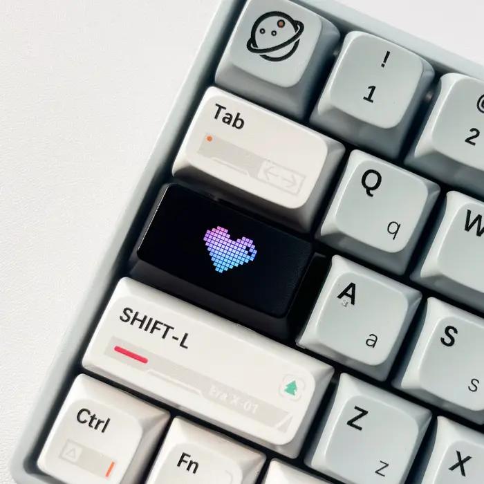 Echome translucide coeur Keycaps personnalisé Cool ABS casquettes/démarrage court 1.75UKey casquette