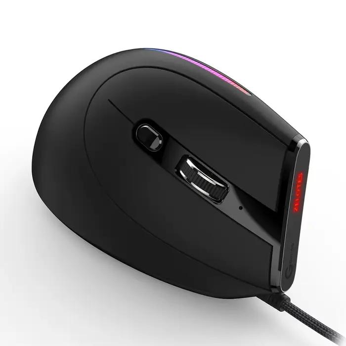 Souris verticale filaire ergonomique ZELOTES T-50 RGB, 12800 DPI réglables pour PC, ordinateur, jeux