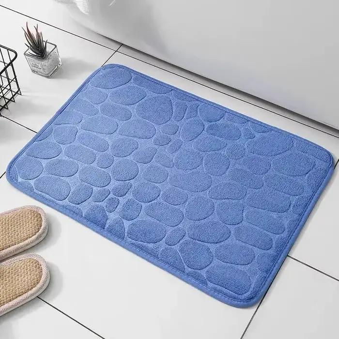Tapis en velours gaufré en mousse à mémoire de forme, 1 pièce, antidérapant, pour salle de bain, sal