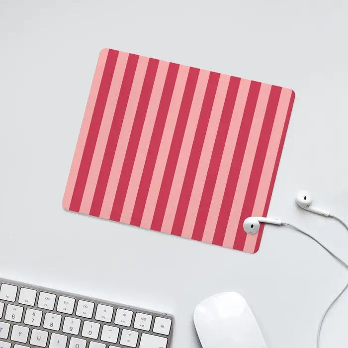 Tapis de clavier moderne à rayures verticales rouge framboise pour la maison et le bureau, tapis de 