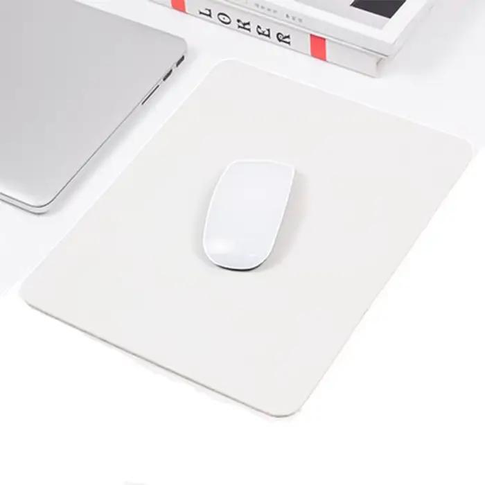Tapis de souris en cuir PU, couleur unie, Simple, antidérapant, étanche, fournitures scolaires et fa