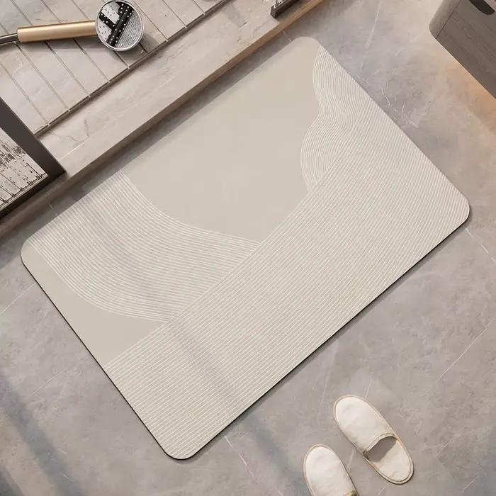 HOFoot-Tapis de Bain en Polymères, Super Absorbant, Anti-alde, Douche, Lea, vaccage Rapide, Paillass