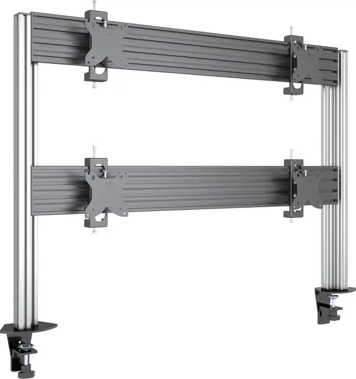 Support de bureau modulaire pour moniteur d'ordinateur 2x2, réglable en hauteur, support multi-écran
