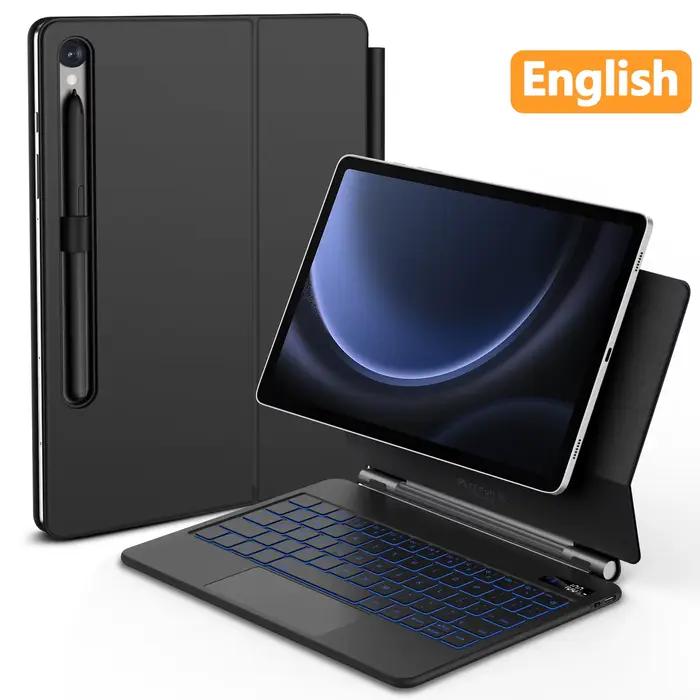 Clavier magique pour Samsung Galaxy Tab S11 S10 Plus S10 Lite S8 S9 S7 FE 11, pavé tactile rétro-écl