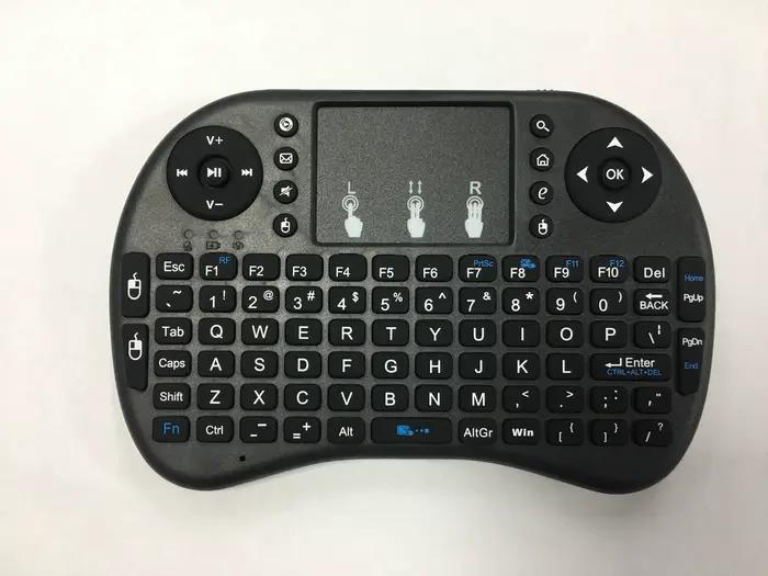 Mini clavier sans fil rétroéclairé, langue azerty française, Air Mouse, avec pavé tactile, RGB, PC, 
