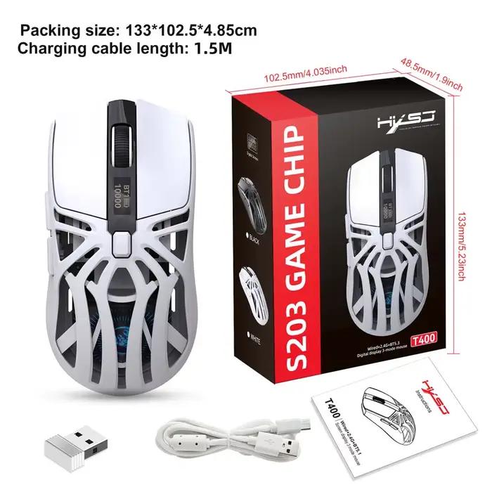 Souris Creuse avec Bluetooth 2.4G, Filaire Sans Fil, Vitesse, Affichage Numérique, 10000 ug I, 500Ma