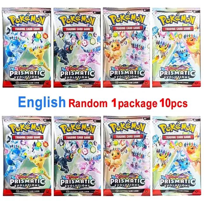 Jeu de cartes Pokemon évolutions prismatiques, Booster anglais de dessin animé, carte de Transaction