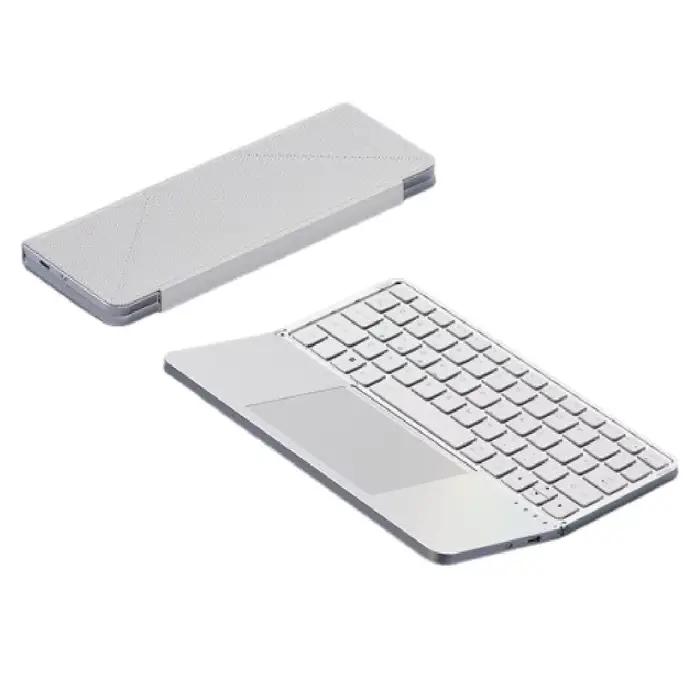 Clavier Bluetooth sans fil 5.3, portable, détachable, pliable, universel avec pavé tactile, mini cla