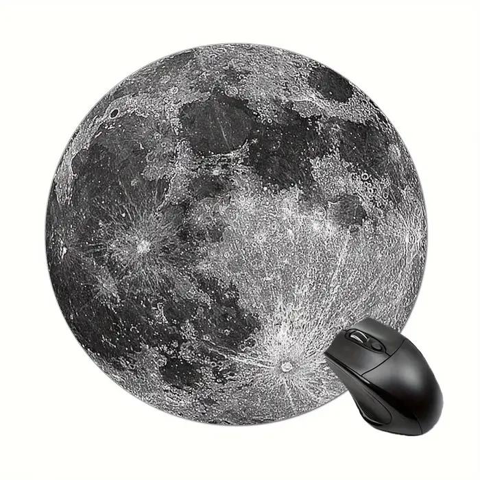 Tapis de souris de jeu Moon Design, accessoires de bureau circulaires antidérapants, tapis en caoutc