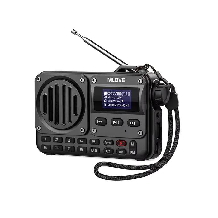 MLOVE BV800 Haut-parleur Bluetooth super portable avec radio FM, écran LCD, antenne, entrée AUX, dis