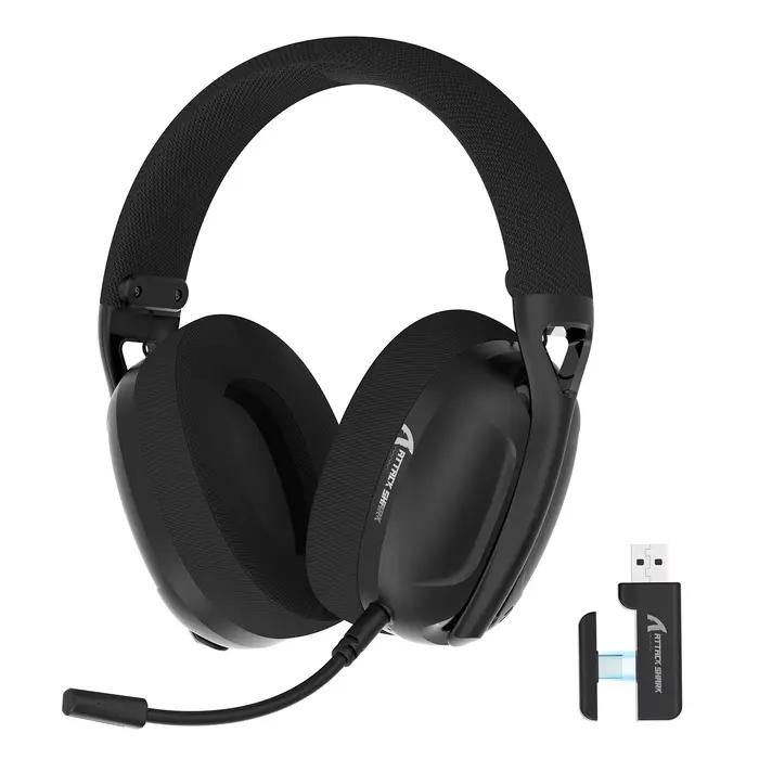 ATTACK SHARK L80 Casque de jeu ultra-léger 180 g, microphone enfichable, filaire/Bluetooth/sans fil 