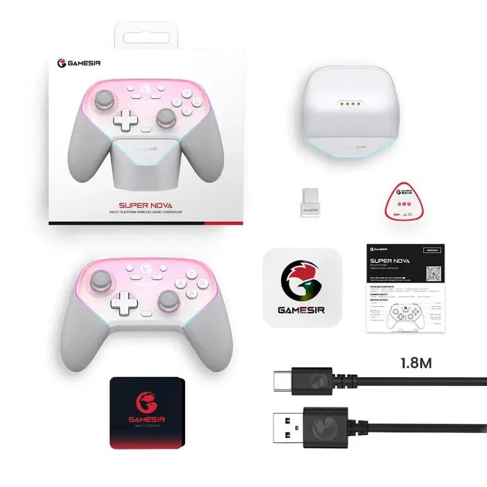 Manette sans fil Gamesir Super Nova T4N Nova Pro, manette de jeu Bluetooth, joysticks à effet Hall p