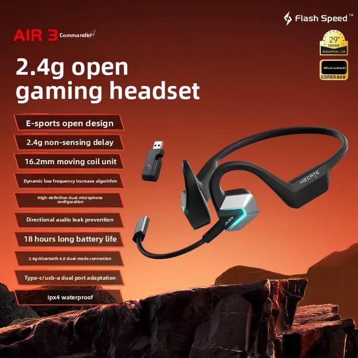 EDIFIER HECATE AIR3 – écouteurs supra-auriculaires sans fil Bluetooth avec microphone, étanches IPX4