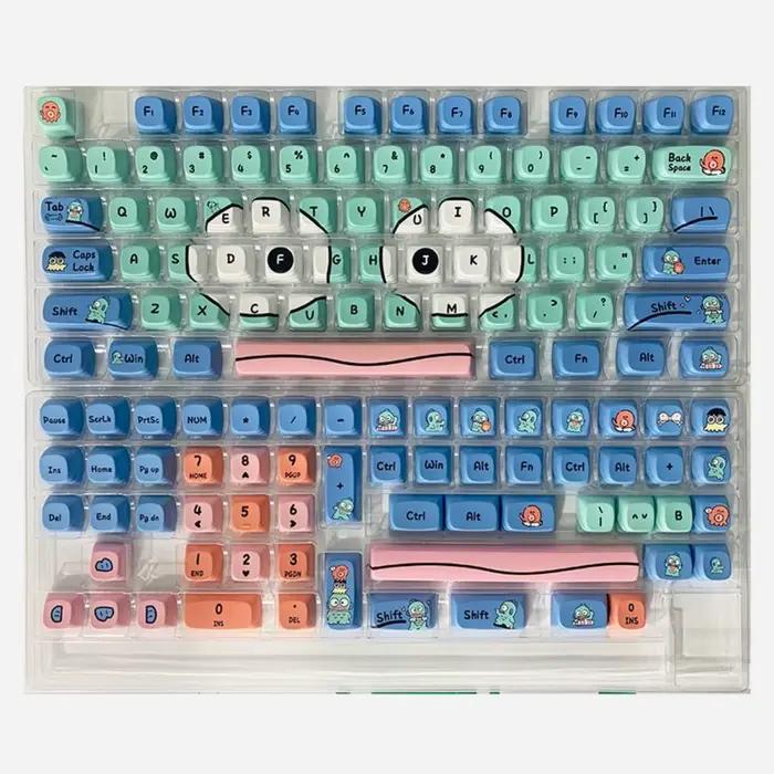Capuchons de touches XDA en forme de poisson étrange, 140 touches, personnalisés pour clavier mécani