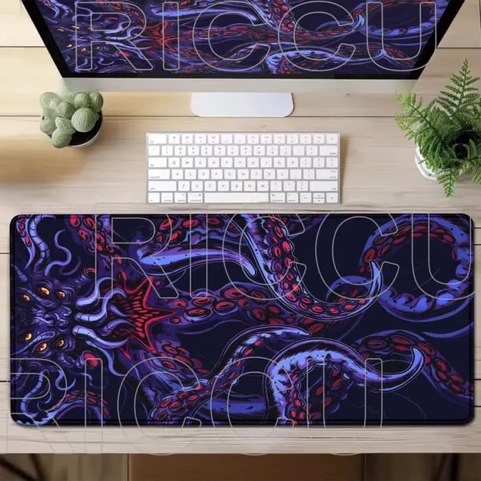 Tapis de souris punk poulpe monstre de mer, grand clavier de Gamer, tapis de bureau, pour ordinateur