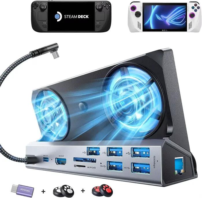 Legion Go Dock, station d'accueil Legion Go 13 en 1 avec 5 USB 3.0 et 2.0, double ventilateur de ref