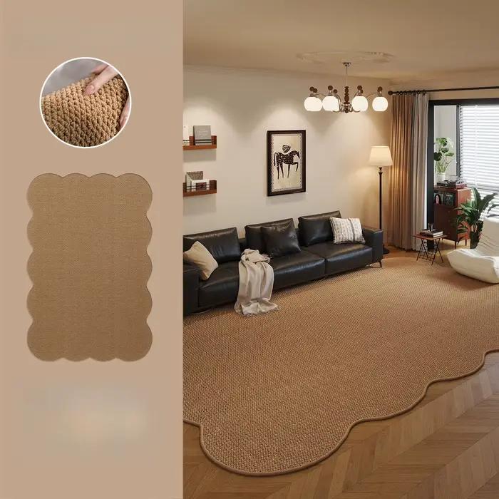 Tapis de chambre à coucher antidérapant, 1 pièce, tapis de sol en jute tissé irrégulier pour salon, 