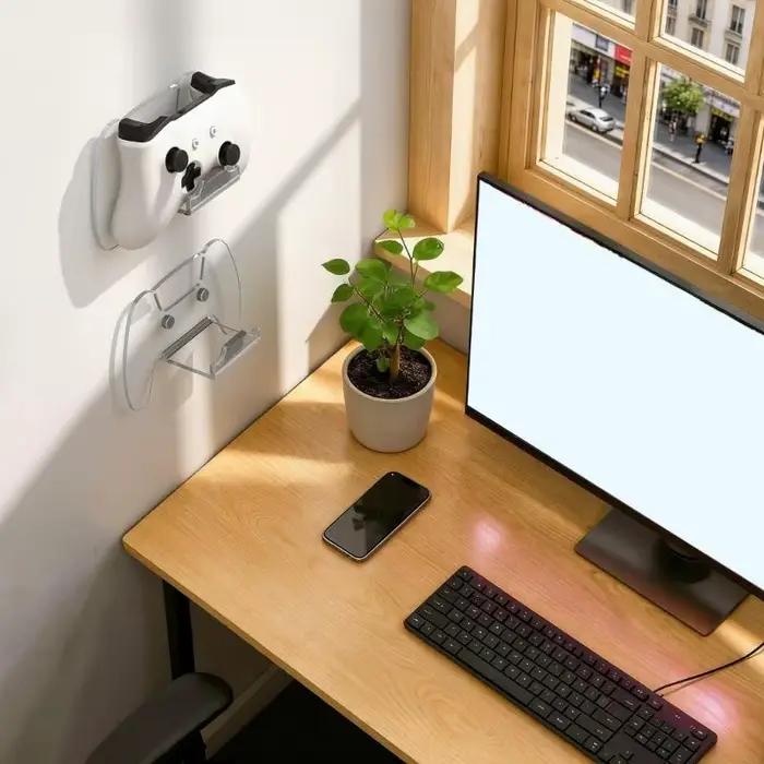 Support rangement en acrylique transparent pour contrôleurs jeu, facile à installer 896C