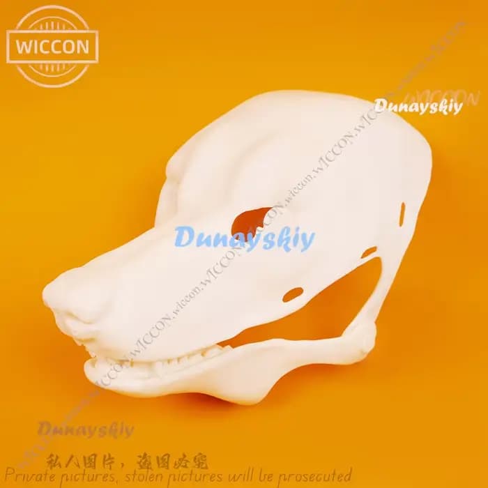 Crâne de Canidae à Bouche Ouverte en Fourrure pour Homme et Femme, Costume de Cosplay Réaliste, Acce