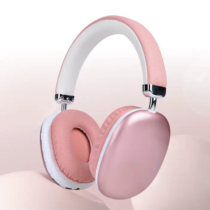 Casque sans fil rose B40 Bluetooth 5.3, circum-auriculaire, stéréo HIFI, avec réduction de bruit et 