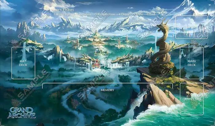 Dessin animé Grand Archive 600x350mm grille de cartes tapis de jeu feuille de jeu pour un seul joueu