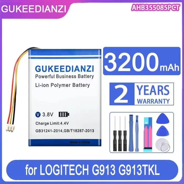 Batterie de remplacement fiable pour clavier mécanique Logitech G913 G913TKL, AHB355085PCT, 3200mAh