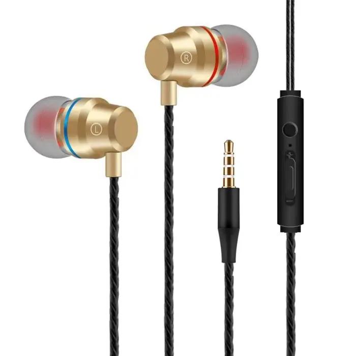 Écouteurs intra-auriculaires portables 3,5 mm, casque filaire haute définition, suppression du bruit