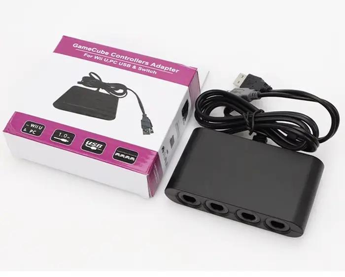 Convertisseur de jeu 4 Ports pour contrôleur GameCube GC, adaptateur USB pour Wii U et PC et adapté 