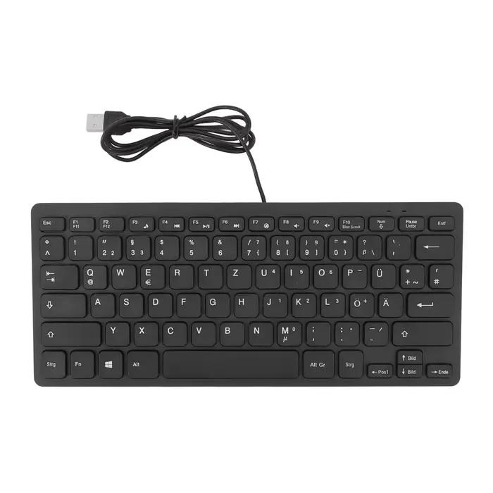 Clavier filaire USB ultra-fin pour PC, 78 prédire, langue allemande, française, espagnole, plug and 