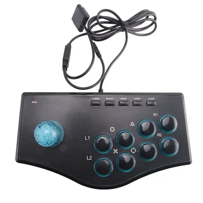 Manette de jeu rétro arcade, joystick USB pour PS2/PS3/PC/Android Smart TV, vibrateur intégré, joyst