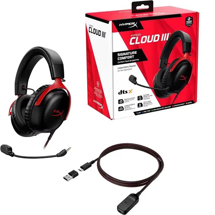 Casque de jeu filaire HyperX Cloud 3 III avec micro sonore DTS/prise en charge du logiciel HyperX ca