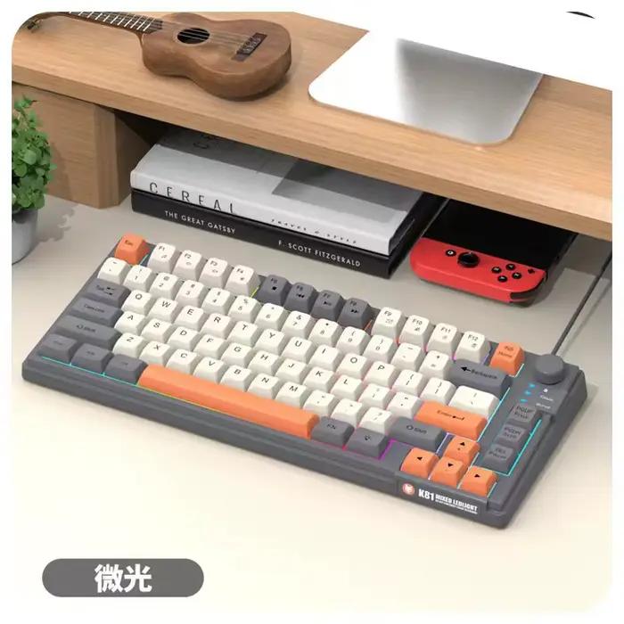 Clavier français K81 Clavier de jeu 81 touches Disposition 80 % Espagnol Russe Coréen Arabe Clavier 