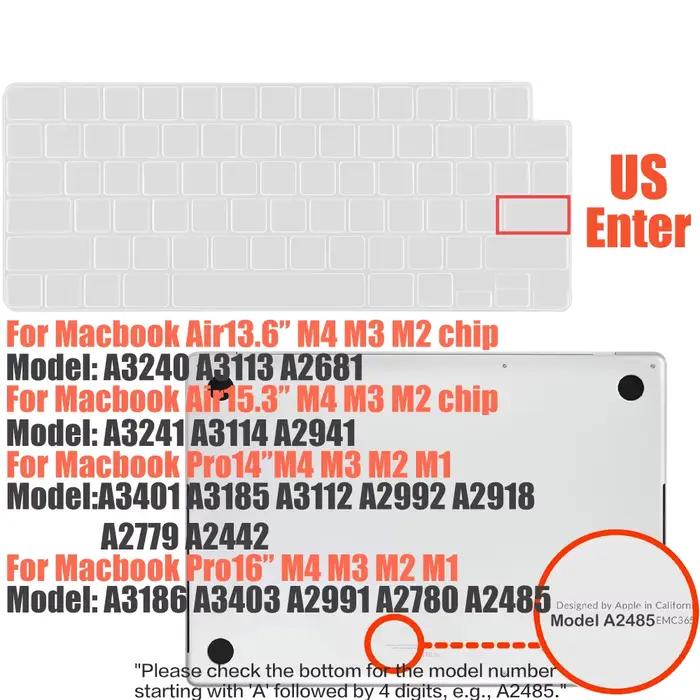 Couverture de clavier EU/US pour nouveau macbook pro 14 pouces 2021 m1 a2442/macbook pro 16 pouces 2
