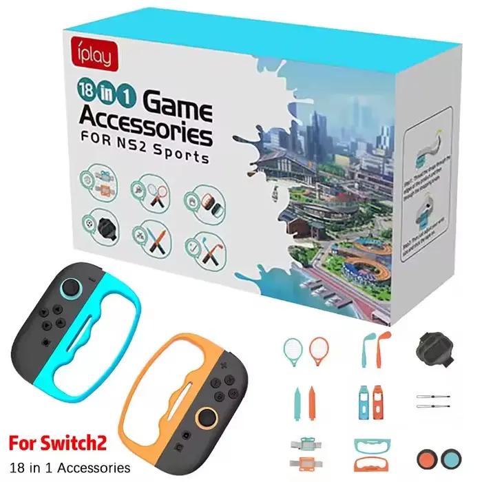 Kit de Sport 18 en 1 pour Nintendo Switch 2, accessoire Joy Con Bowling/Sword/Golf/Tennis, sangle Sp