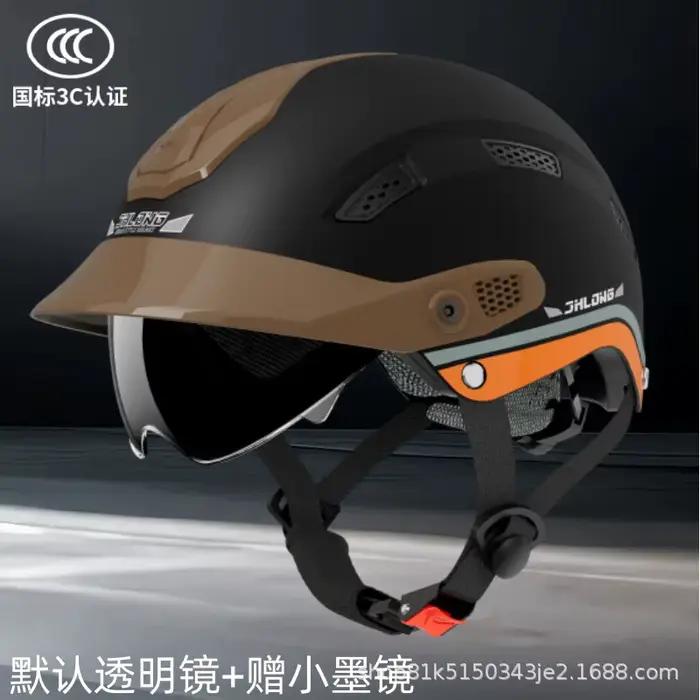 Casque de moto vintage demi-coque respirant pour l'été, pour hommes et femmes, casque ouvert pour sc