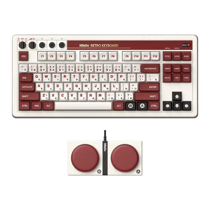 8BitDo clavier mécanique rétro édition C64, Bluetooth, 2.4G sans fil et filaire 3 Modes de connexion