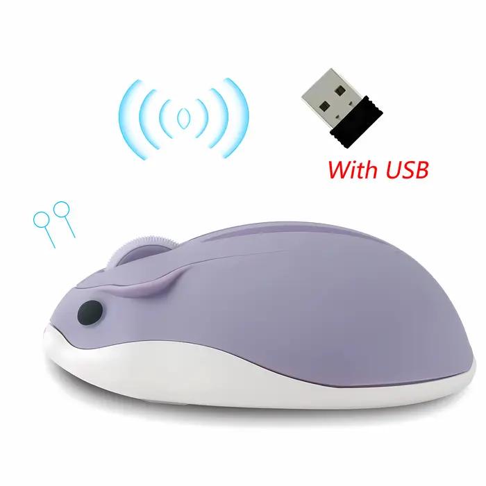 Mini souris ergonomique Bluetooth 2.4G +, design hamster mignon, mode touristes, souris d'ordinateur