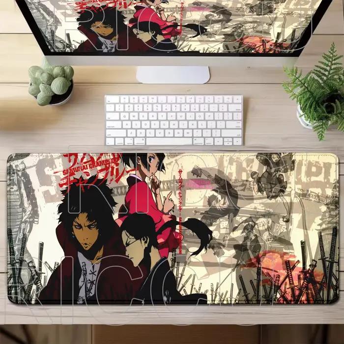 Jeu japon samouraï Champloo tapis de souris clavier tapis de bureau Kawai caoutchouc antidérapant am