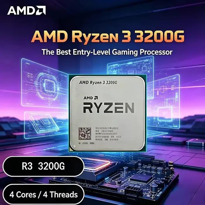 Processeur de bureau AMD Ryzen 3 3200G R3 3200G 3,6 GHz Quad-Core 4-Threads 65W AM4 avec graphismes 