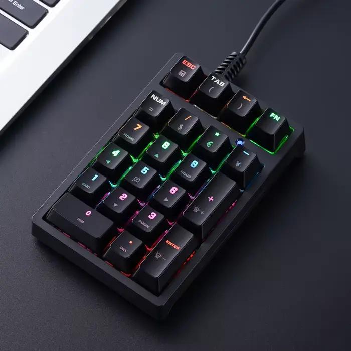 APAYADO T21 clavier numérique mécanique filaire 21 touches commutateur bleu capuchons de touches PBT