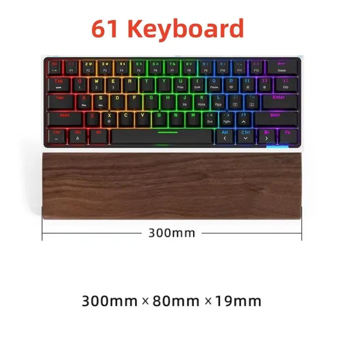 Support de clavier QSWRITE en noyer massif pour la protection des poignets, conçu ergonomiquement po