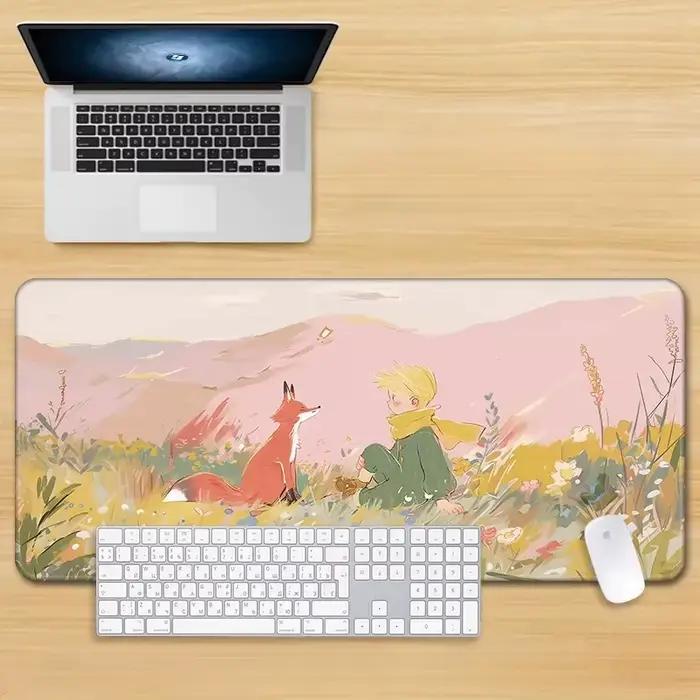 Tapis de souris en cuir multi-tailles HD Le Petit Prince, surdimensionné, mignon, dessin animé, pour